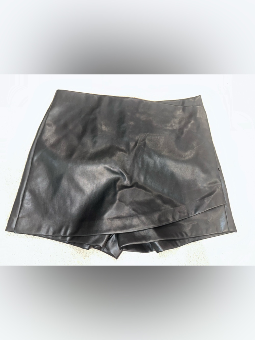 Black Faux Leather Mini Skirt
